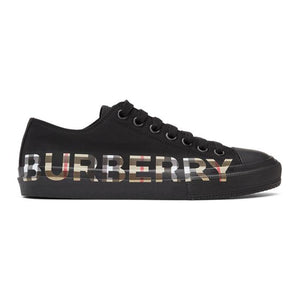 Burberry Black and Beige Larkhall M Logo Sneakers