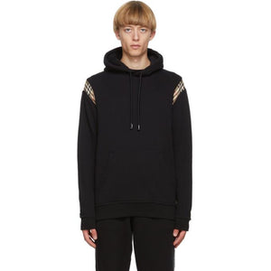 Burberry Black Check Trim Hoodie