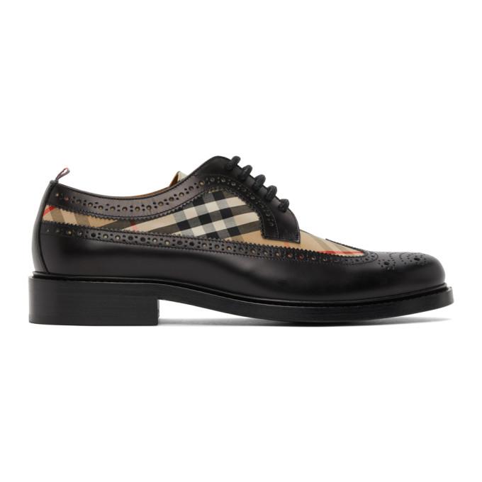 Burberry Black Leather Check Brogues