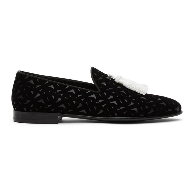 Burberry Black Velvet Flavio Tassel Loafers