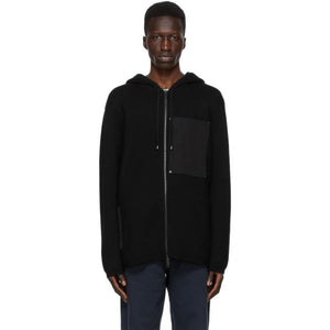 Burberry Black Wool Contrast Pocket Hoodie