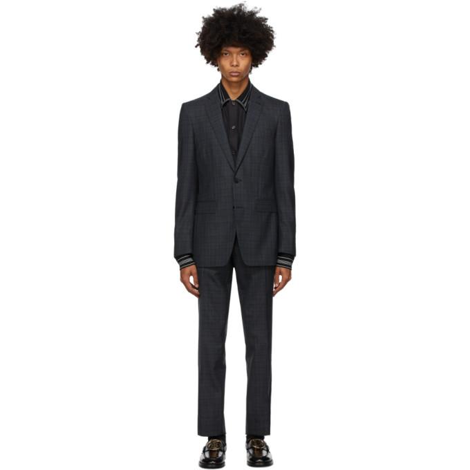 Burberry Blue Checkered English Suit