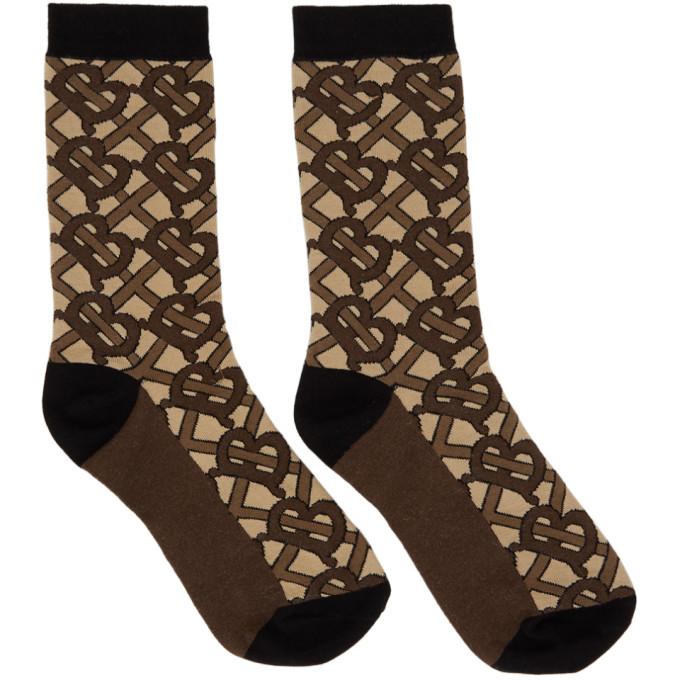 Burberry Brown TB Monogram Socks