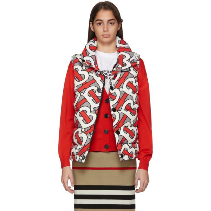 Burberry Grey Monogram Puffer Down Midland Vest