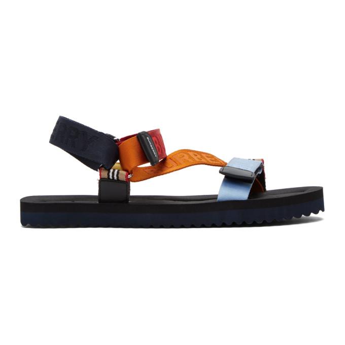 Burberry Multicolor Jacquard Logo Sandals