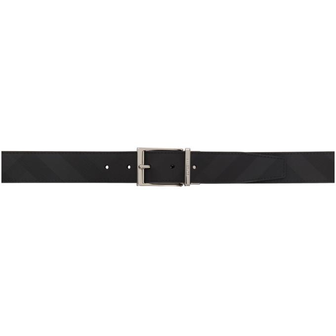 Burberry Reversible Black and Grey Check Belt