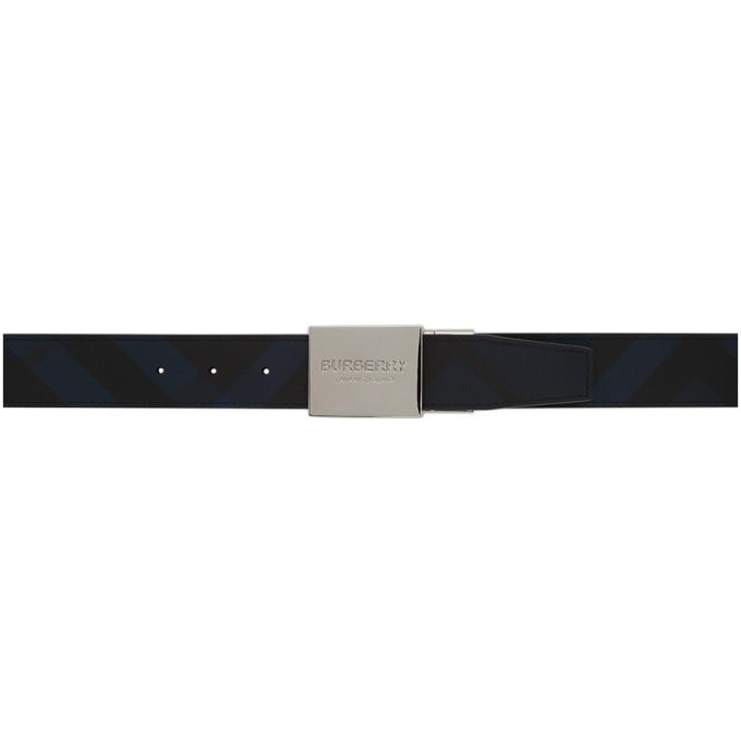 Burberry Reversible Navy and Black Plaque Belt