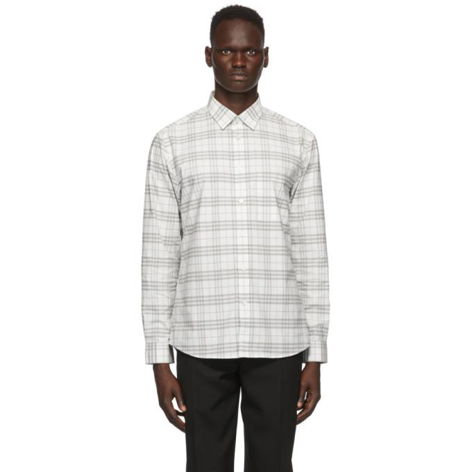 Burberry White and Grey Check Simpson Shirt