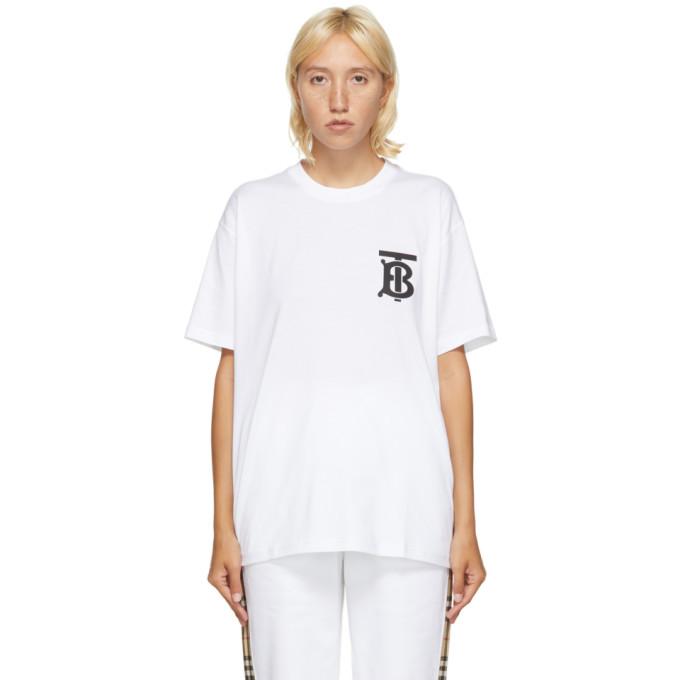 Burberry White Emerson T-Shirt