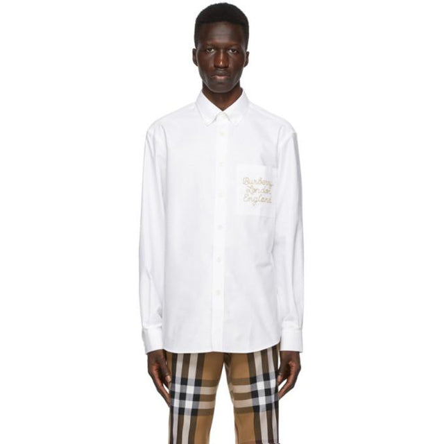 Burberry White Oxford Cadford Classic Shirt