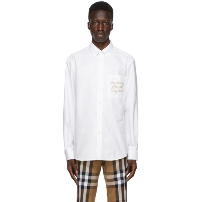 Burberry White Oxford Cadford Classic Shirt