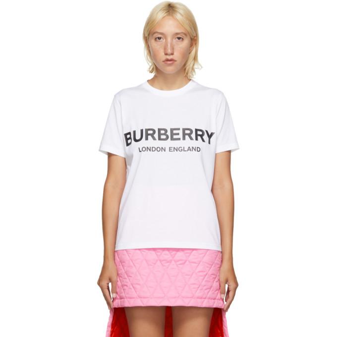 Burberry White Shotover Logo T-Shirt