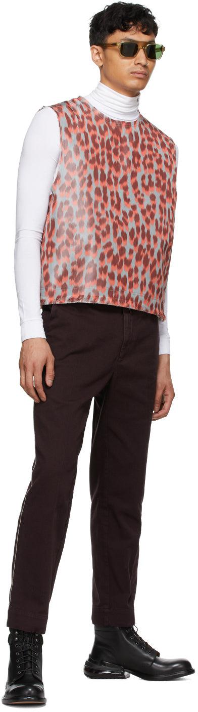 Namacheko Burgundy Overdyed Contrast Stitch Trousers