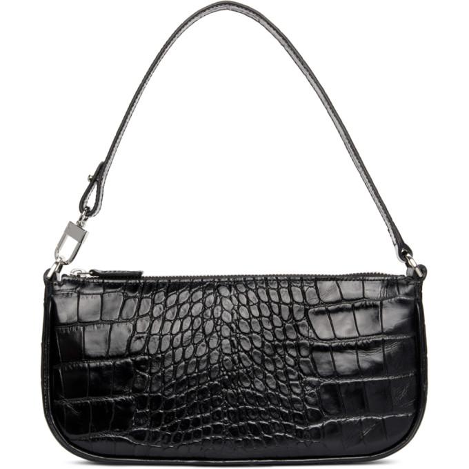 BY FAR Rachel Patent-leather Shoulder Bag in Black