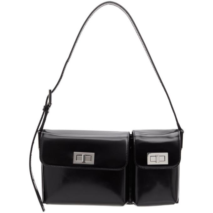 BY FAR Black Patent Billy Shoulder Bag