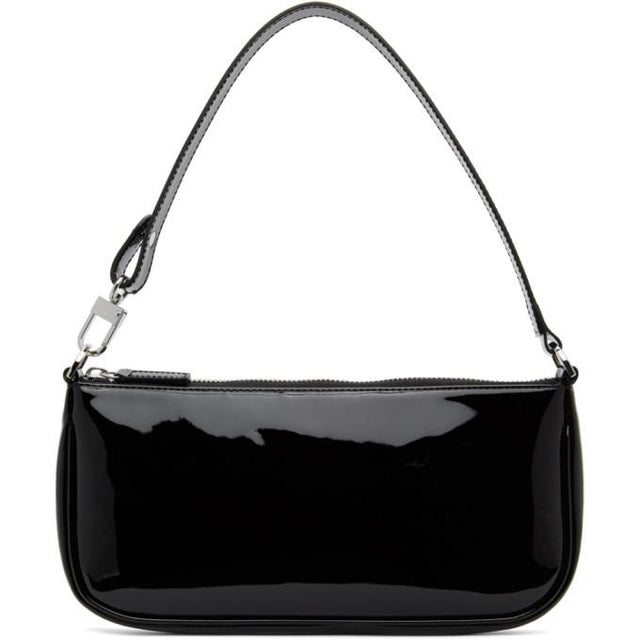 BY FAR Black Patent Rachel Shoulder Bag