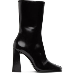 BY FAR Black Semi Patent Linda Heeled Boots BlackSkinny