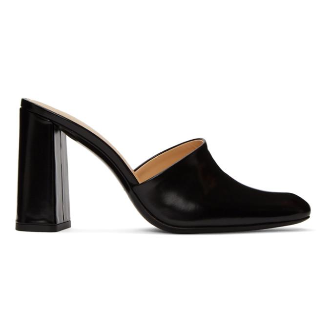 BY FAR Black Semi Patent Nina Mules