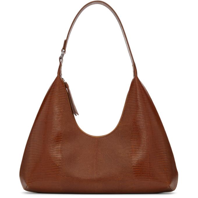 BY FAR Brown Lizard Amber Bag BlackSkinny