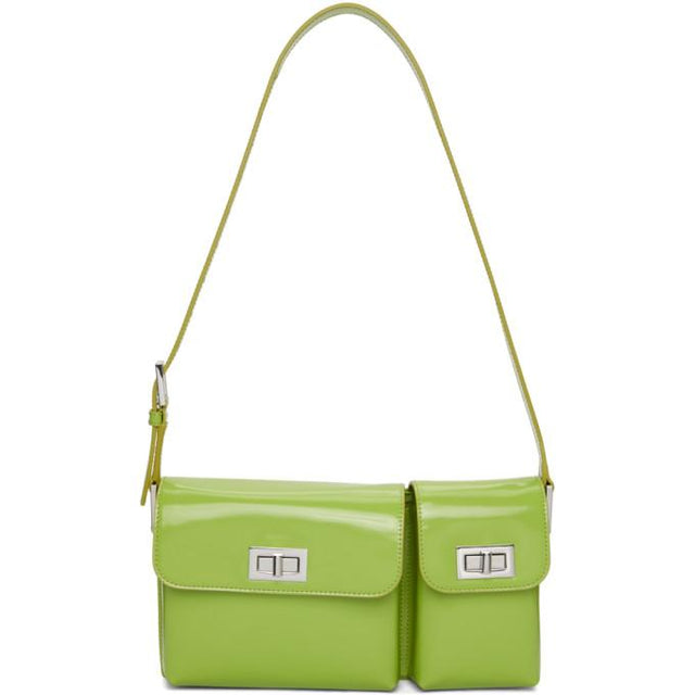 BY FAR Green Patent Billy Shoulder Bag