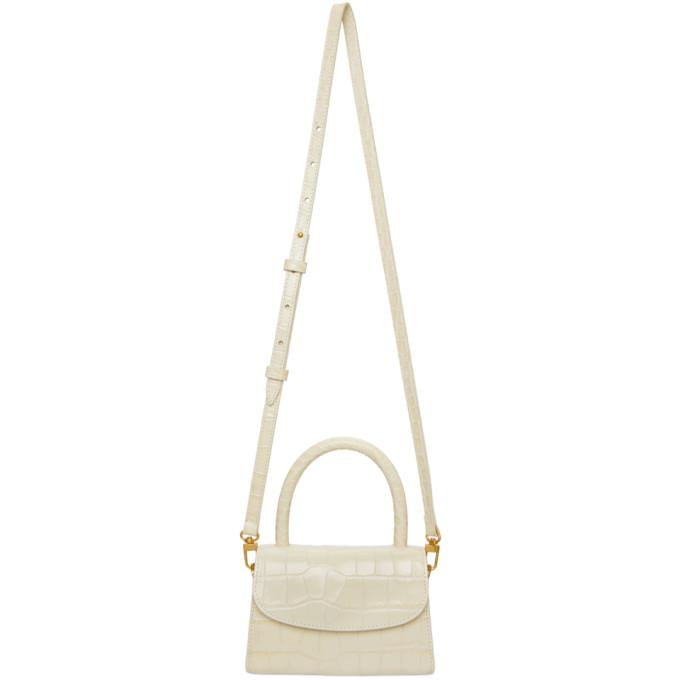 BY FAR Off-White Croc Mini Bag