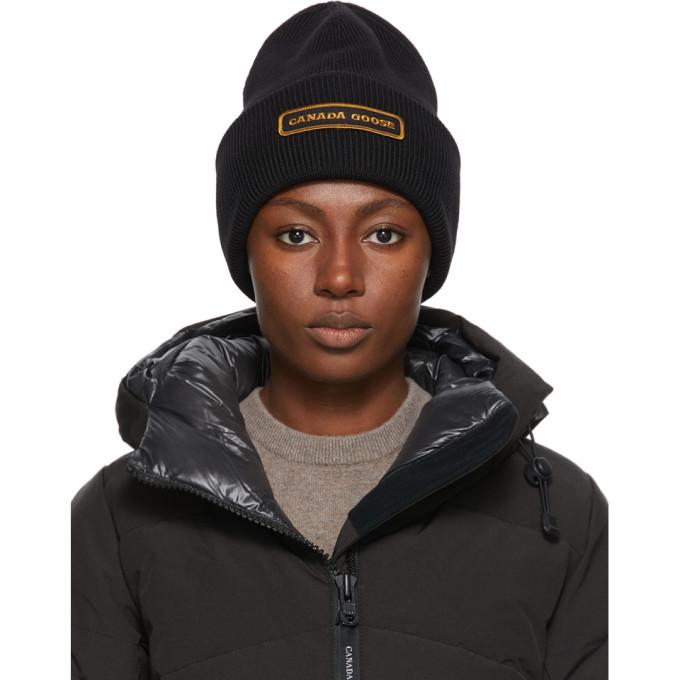 Canada Goose Black Emblem Beanie