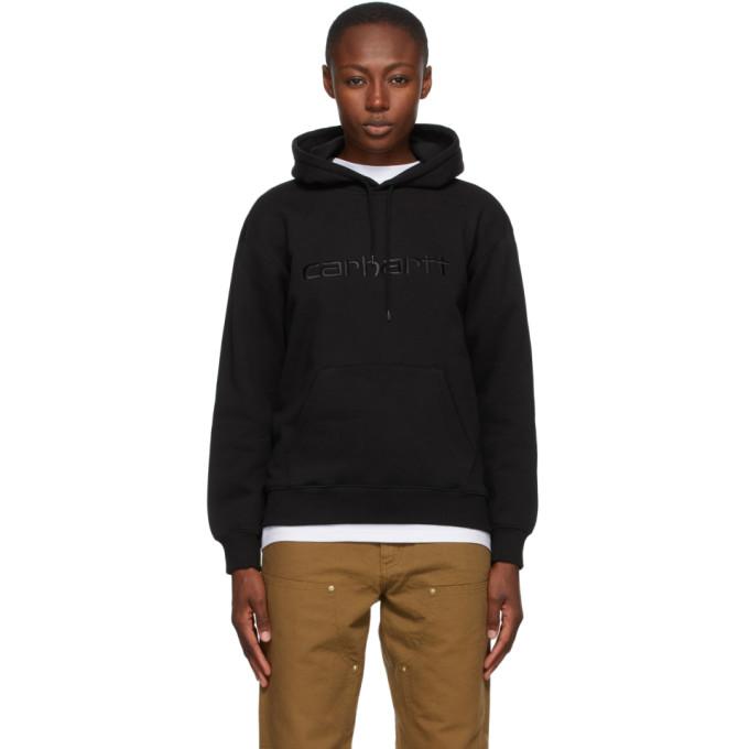 Carhartt Work In Progress Black Logo Hoodie BlackSkinny