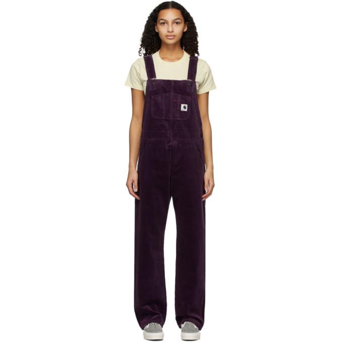 Carhartt Work In Progress Purple Corduroy Bib Overalls