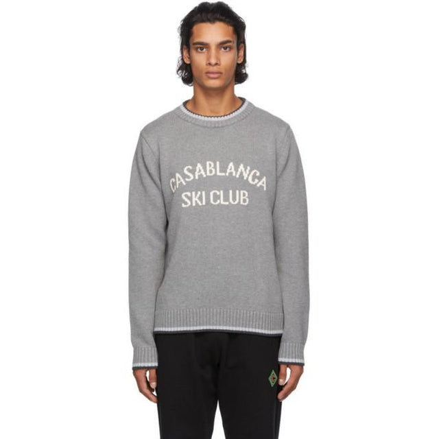Casablanca Grey Casablanca Ski Club Sweater