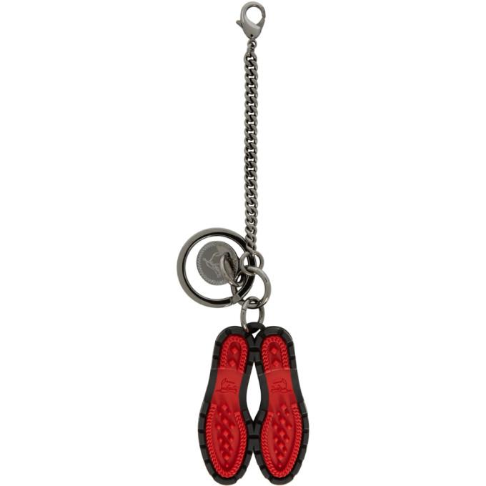 Christian Louboutin Black and Red Lug Sole Keychain