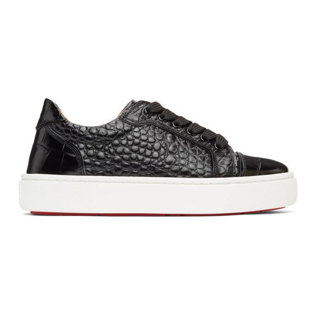 Christian Louboutin Black Croc Vieirissima Sneakers