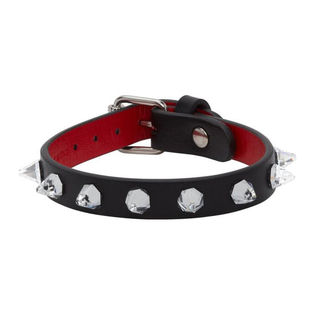 Christian Louboutin Black Crystal Loubilink Bracelet