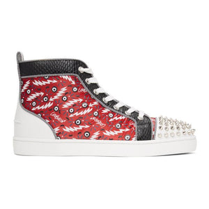 Christian Louboutin Silver Leather Louis Spikes High-Top Sneakers
