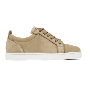 Christian Louboutin Taupe Suede Louis Junior Orlato Sneakers