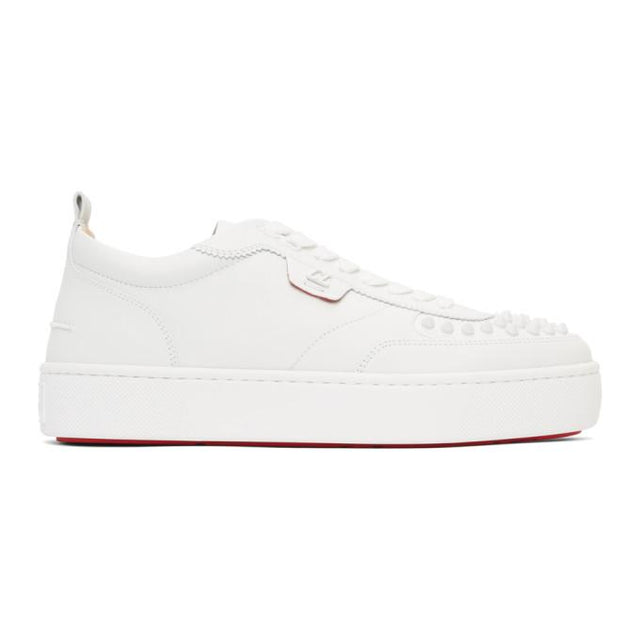 Christian Louboutin White Happy Rui Spikes Sneakers