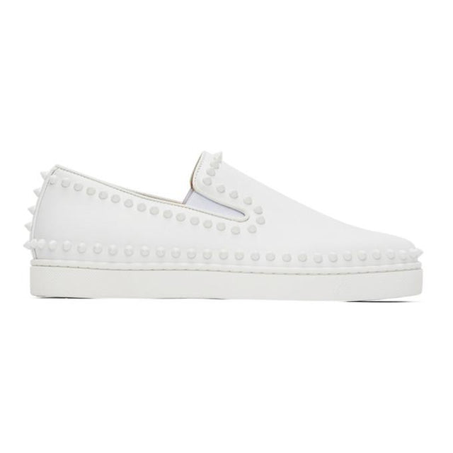 Christian Louboutin White Pik Boat Sneakers