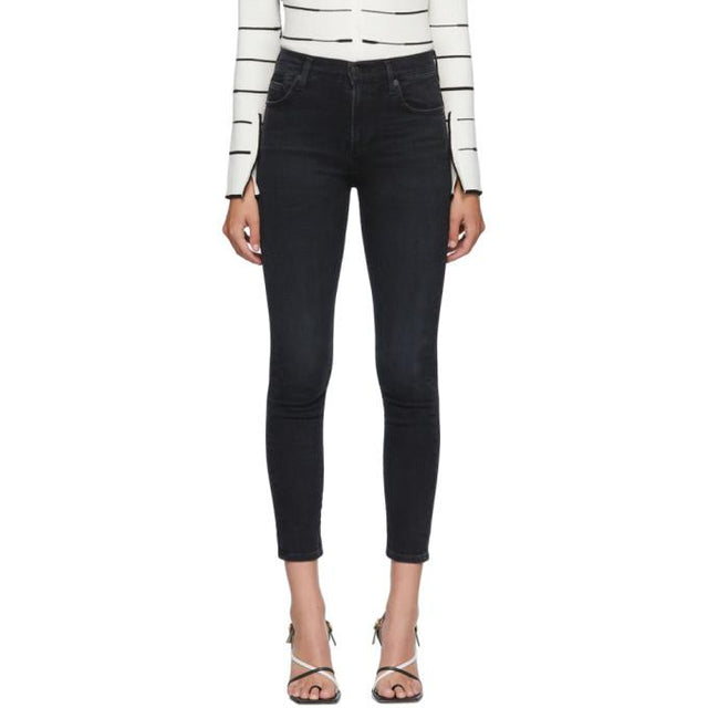 Citizens of Humanity Black Rocket Crop Skinny Jeans