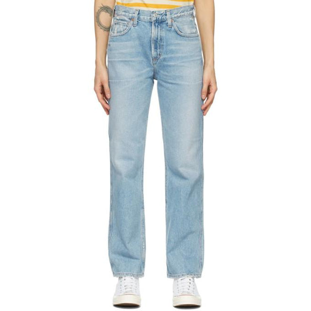 Citizens of Humanity Blue Daphne High-Rise Stovepipe Jeans