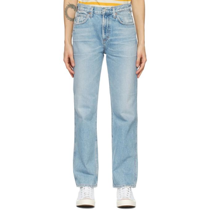 Citizens of Humanity Blue Daphne High-Rise Stovepipe Jeans