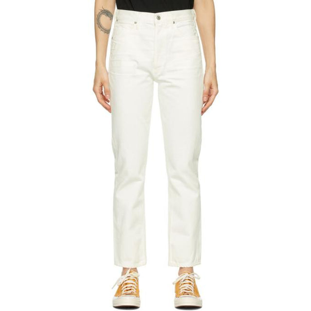 Citizens of Humanity White Charlotte High-Rise Straight Jeans
