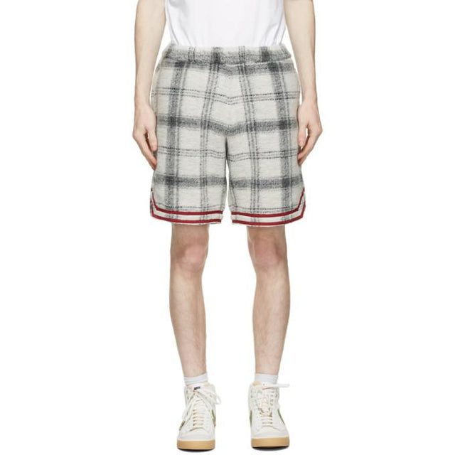 Clot White and Grey Fleece Basketball Shorts