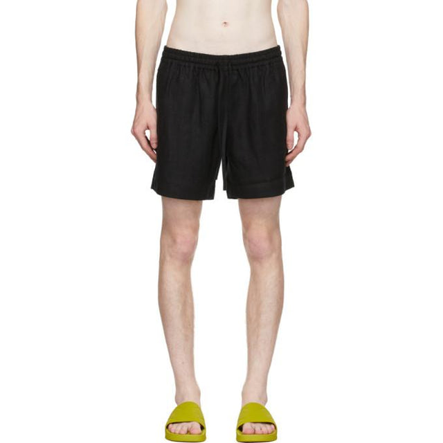 COMMAS Black Linen Shorts
