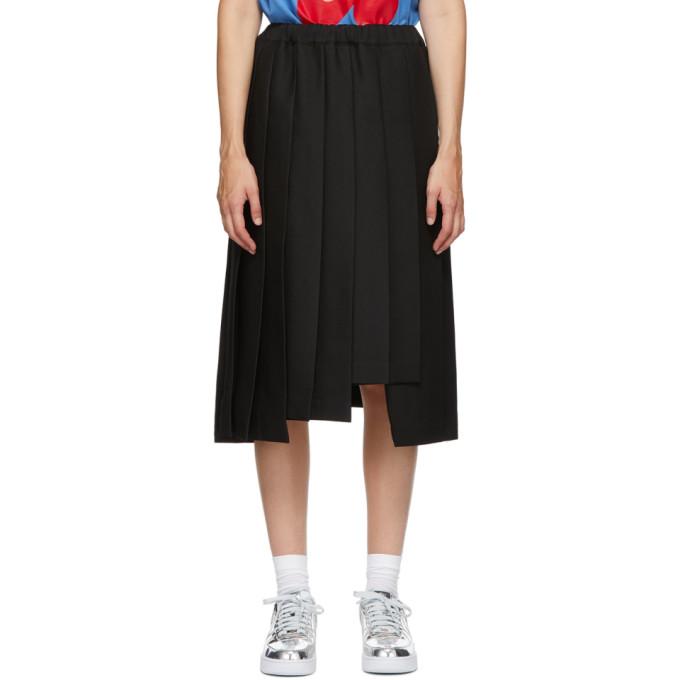 Comme des Garcons Black Pleated Midi Skirt