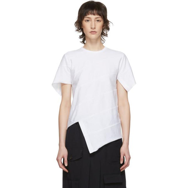 Comme des Garcons Comme des Garcons White Diagonal Stitch T-Shirt
