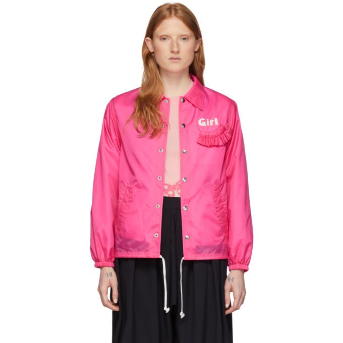 Comme des Garcons Girl Pink Logo Coaches Jacket