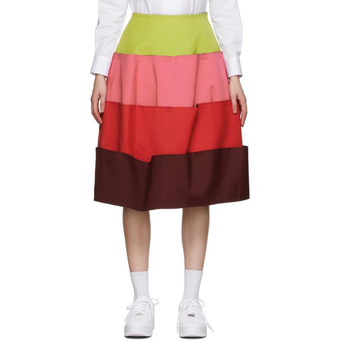 Comme des Garcons Green and Pink 4 Part Skirt