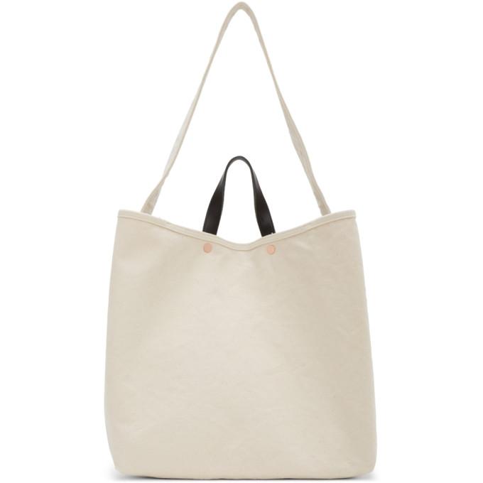 Comme des Garcons Homme Beige Canvas Thick Tote Bag