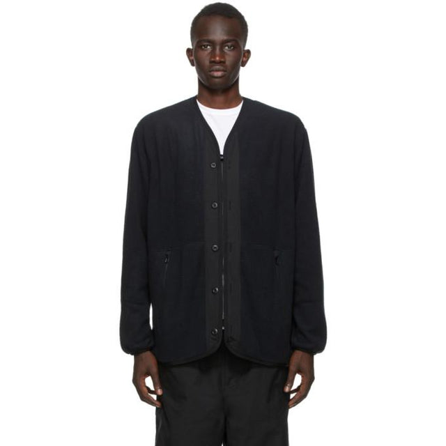 Comme des Garcons Homme Black Sherpa Fleece Cardigan