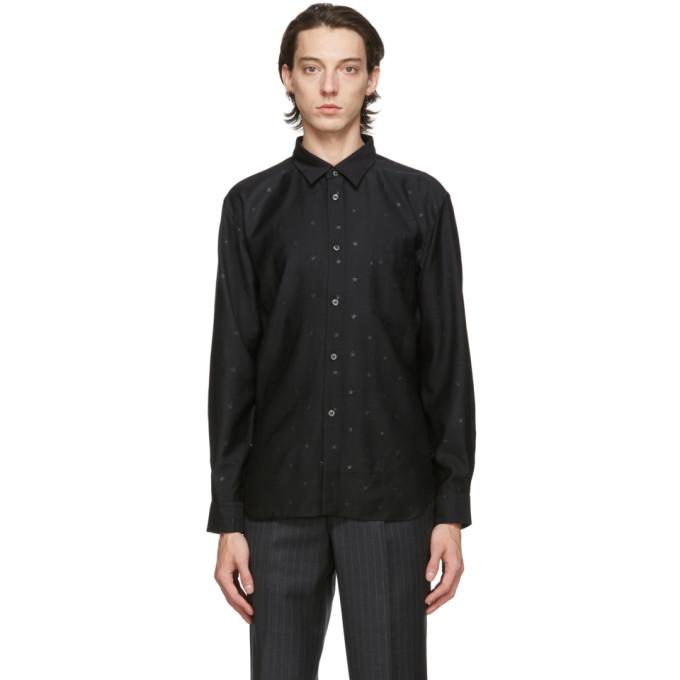 Comme des Garcons Homme Deux Black Gabardine Star Shirt