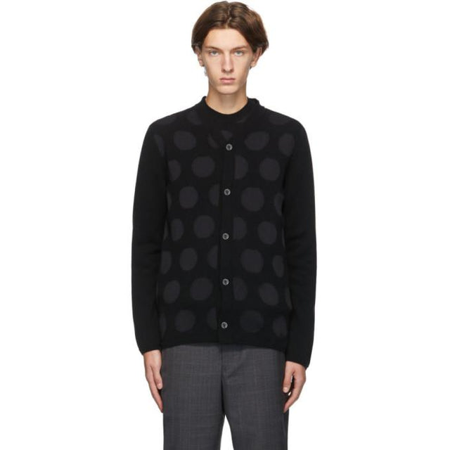 Comme des Garcons Homme Deux Black Polka Dot Cardigan